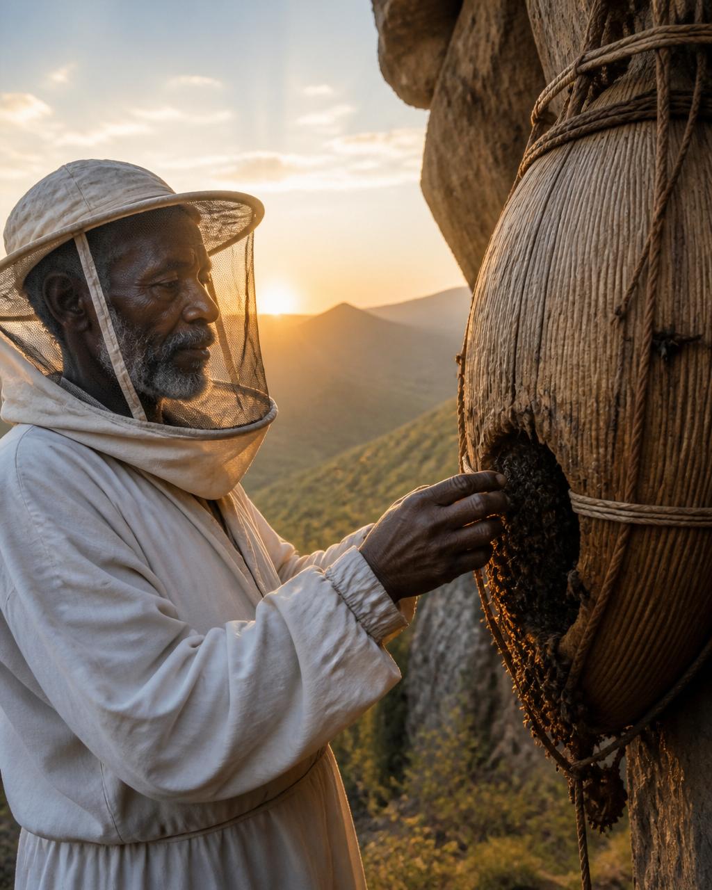 Afrina sourcing honey in the highlands of Tigray